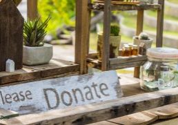 Wooden,Board,With,Word,Donation,And,Glass,Money,Jar Wooden,Board,With,Word,Donation,And,Glass,Money,Jar